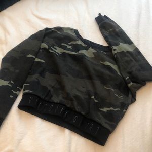 Victoria secret camo crop top sweatshirt